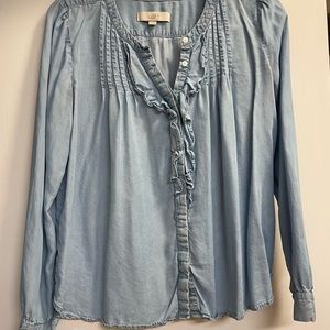 Loft Long Sleeve Chambray Top